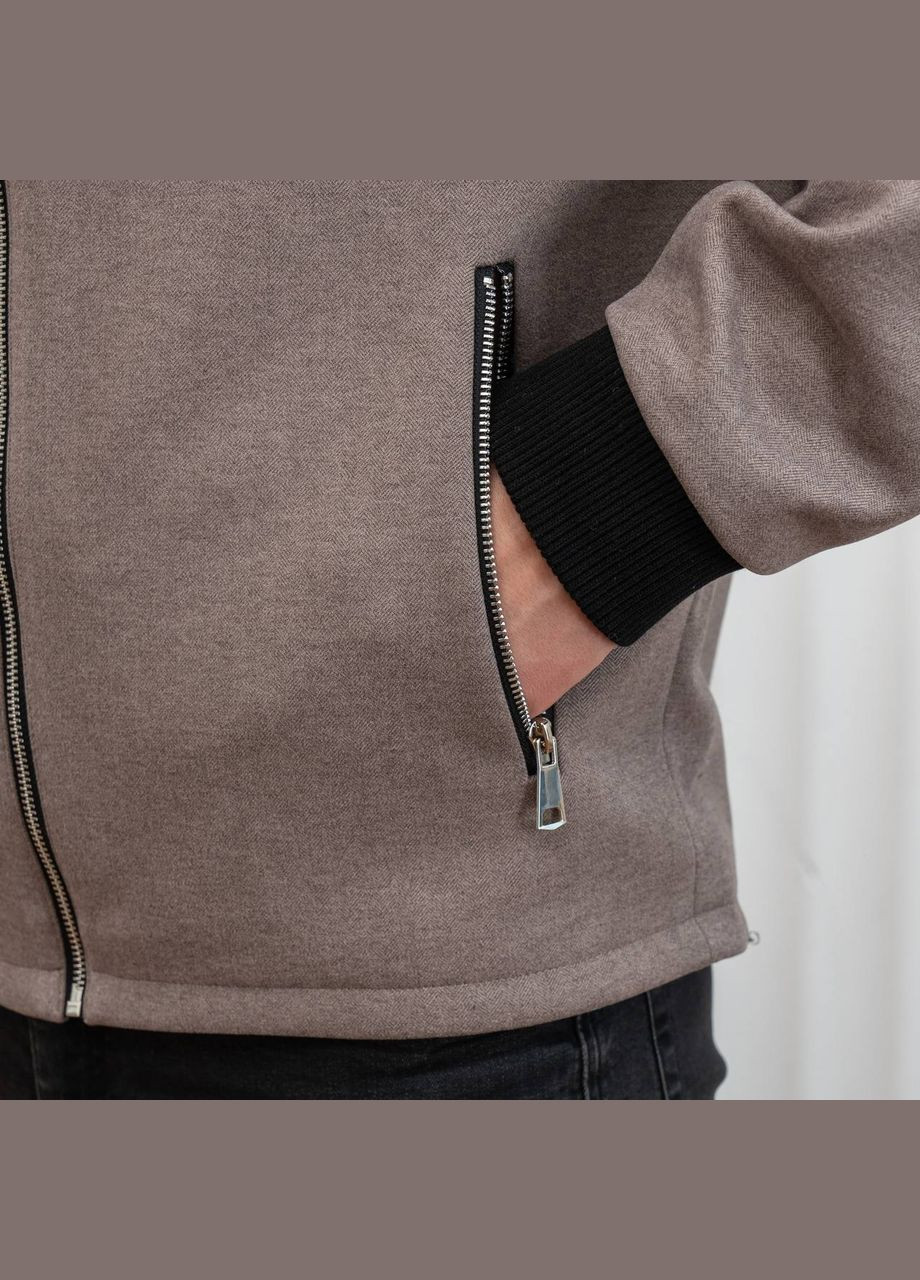 Бежевая демисезонная мужская куртка-пальто большого размера SK