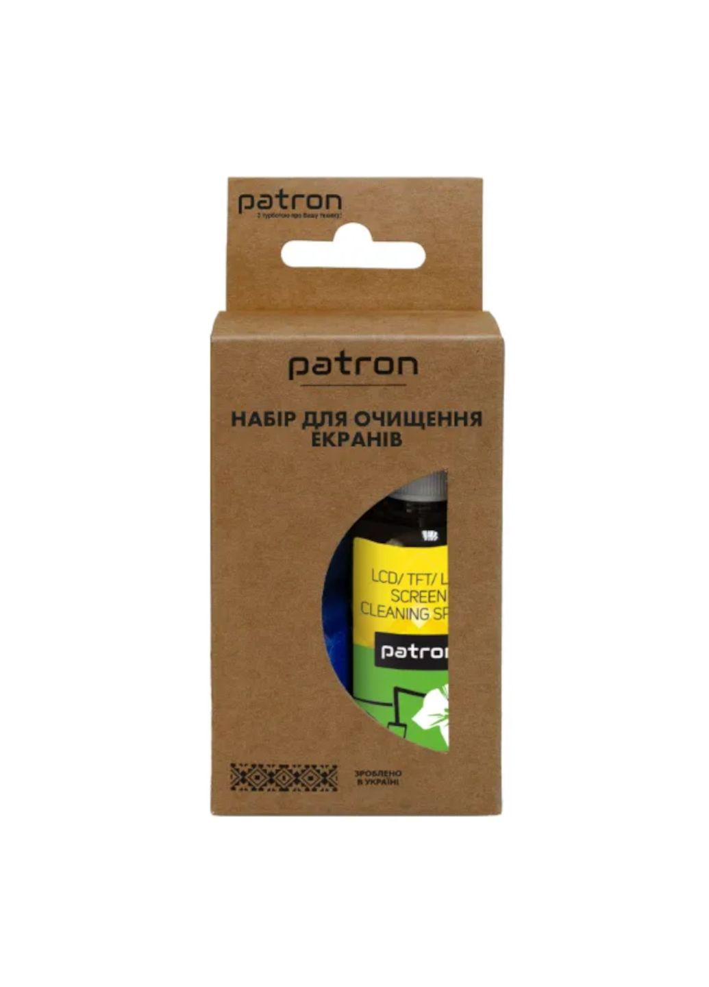 Рідина спрей для екрана 50 мл + серветка-ганчірка мікрофібра 20х20 см Patron (336964106)