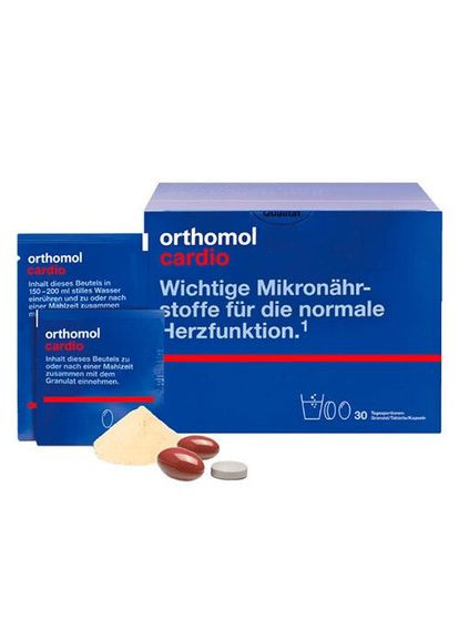 Вітаміни для серця та судин Cardio 30 порцій (капсули гранули таблетки) Orthomol (280265845)