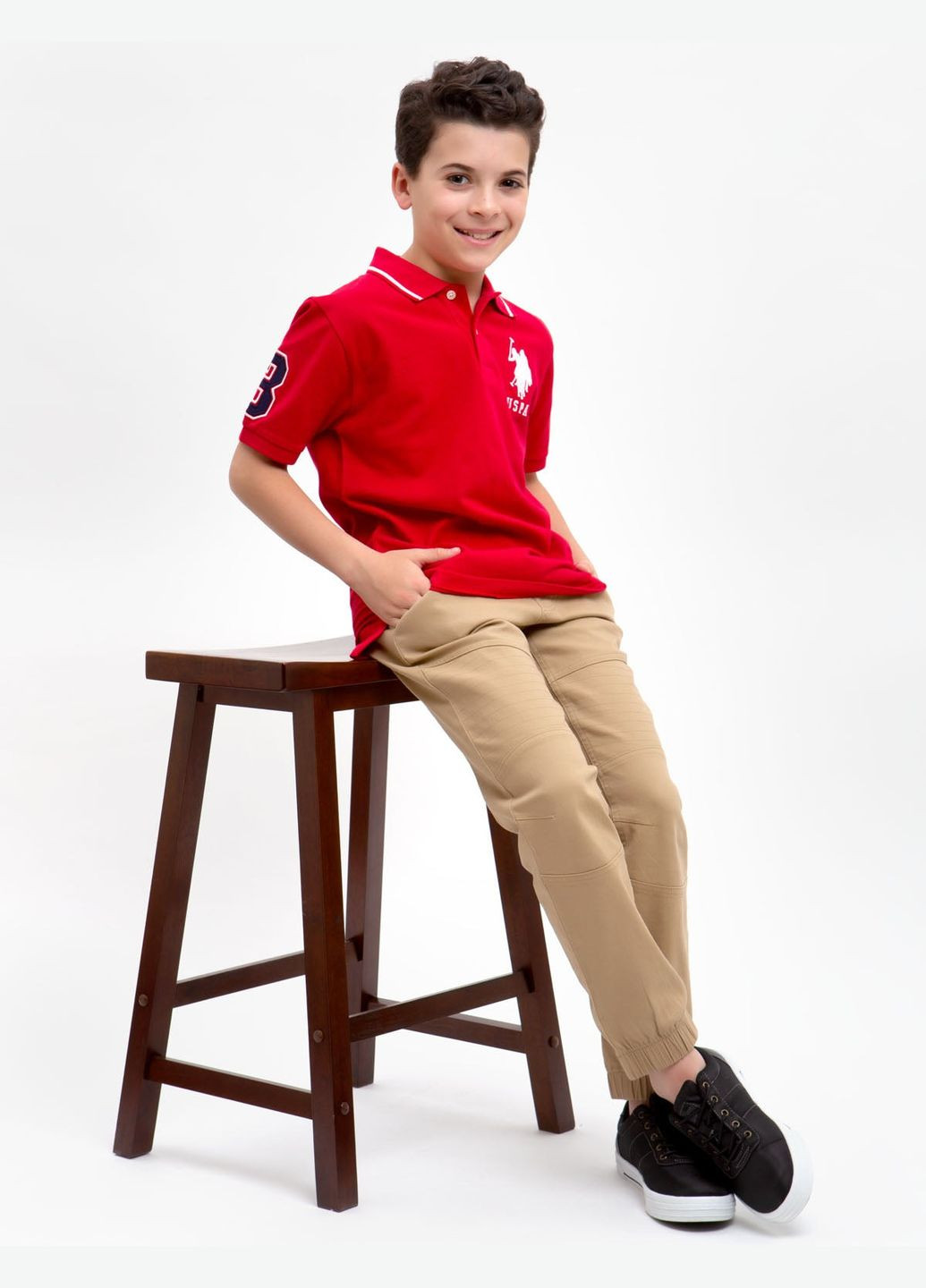 Футболка поло для хлопчика U.S. Polo Assn. 146 розмір червона U.S. Polo Assn. (335974556)