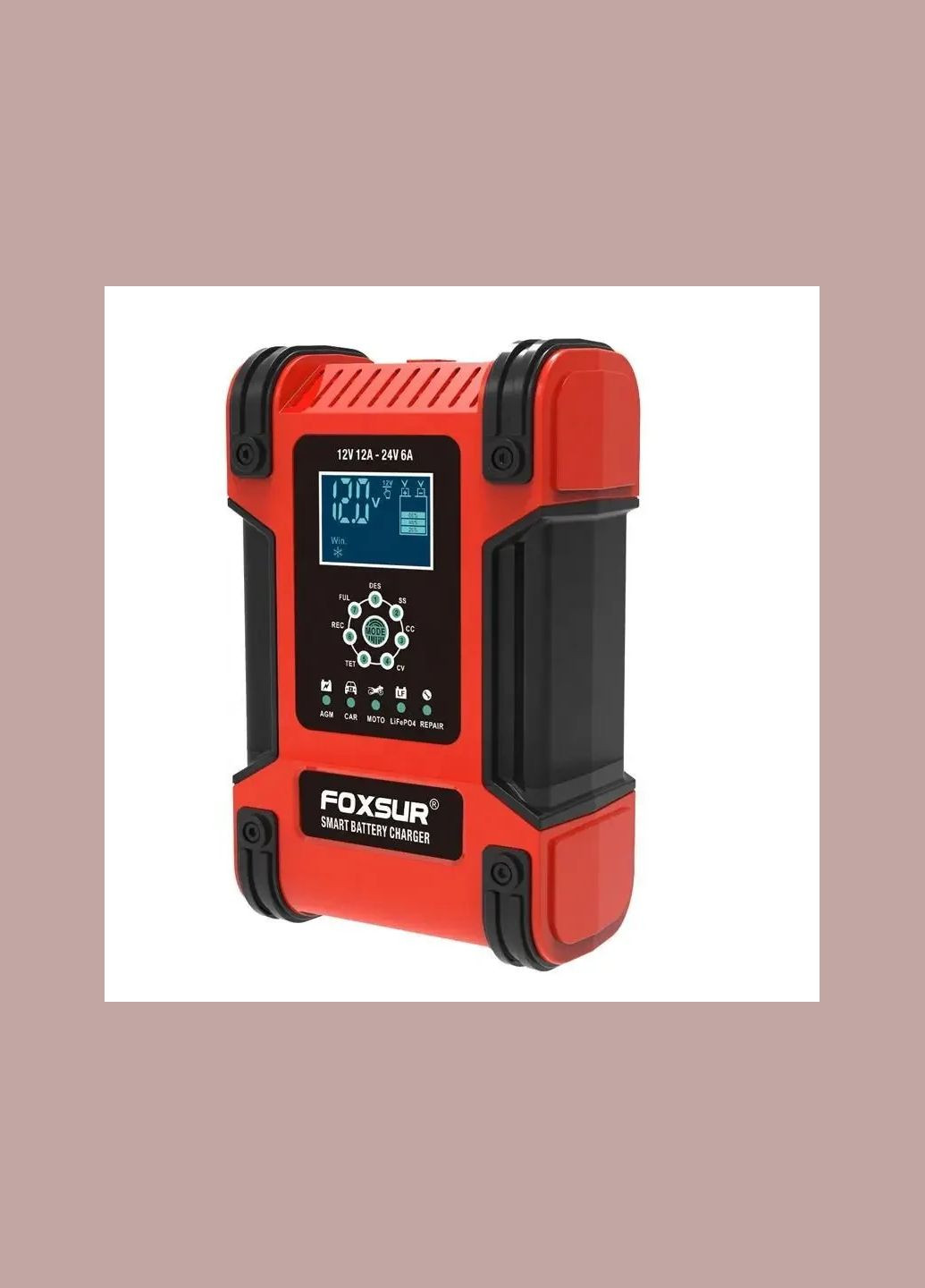 Импульсное зарядное устройство для аккумуляторов Foxsur 12V 12A/24V 6A с функцией восстановления АКБ No Brand (282704020)