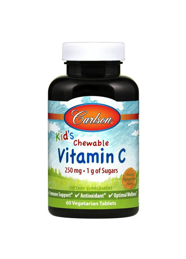 Витамины и минералы Kid's Chewable Vitamin C, 60 таблеток Carlson Labs (332051573)