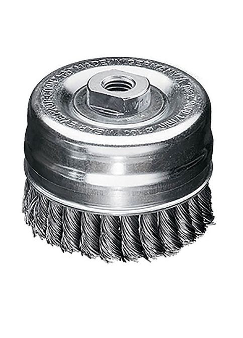 Щетка чашечная 80хМ14х2,0 скрученная жгутами стальная проволока 0,5 мм 20 жгутов со стопорным кольцом 900 (13854) Lessmann (295039362)