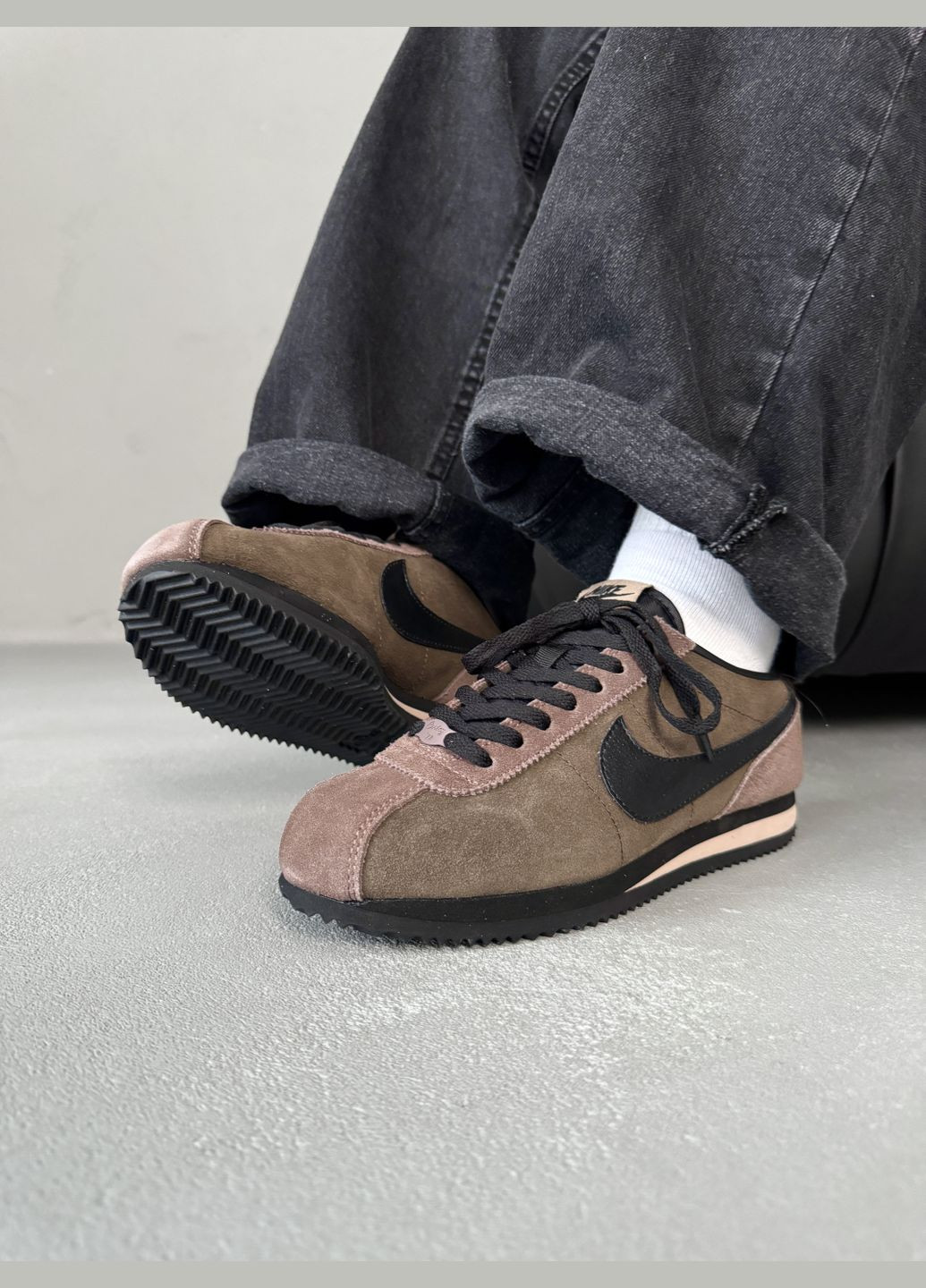 Коричневі Осінні кросівки чоловічі і жіночі nike cortez brown | найк кортез коричневі No Brand