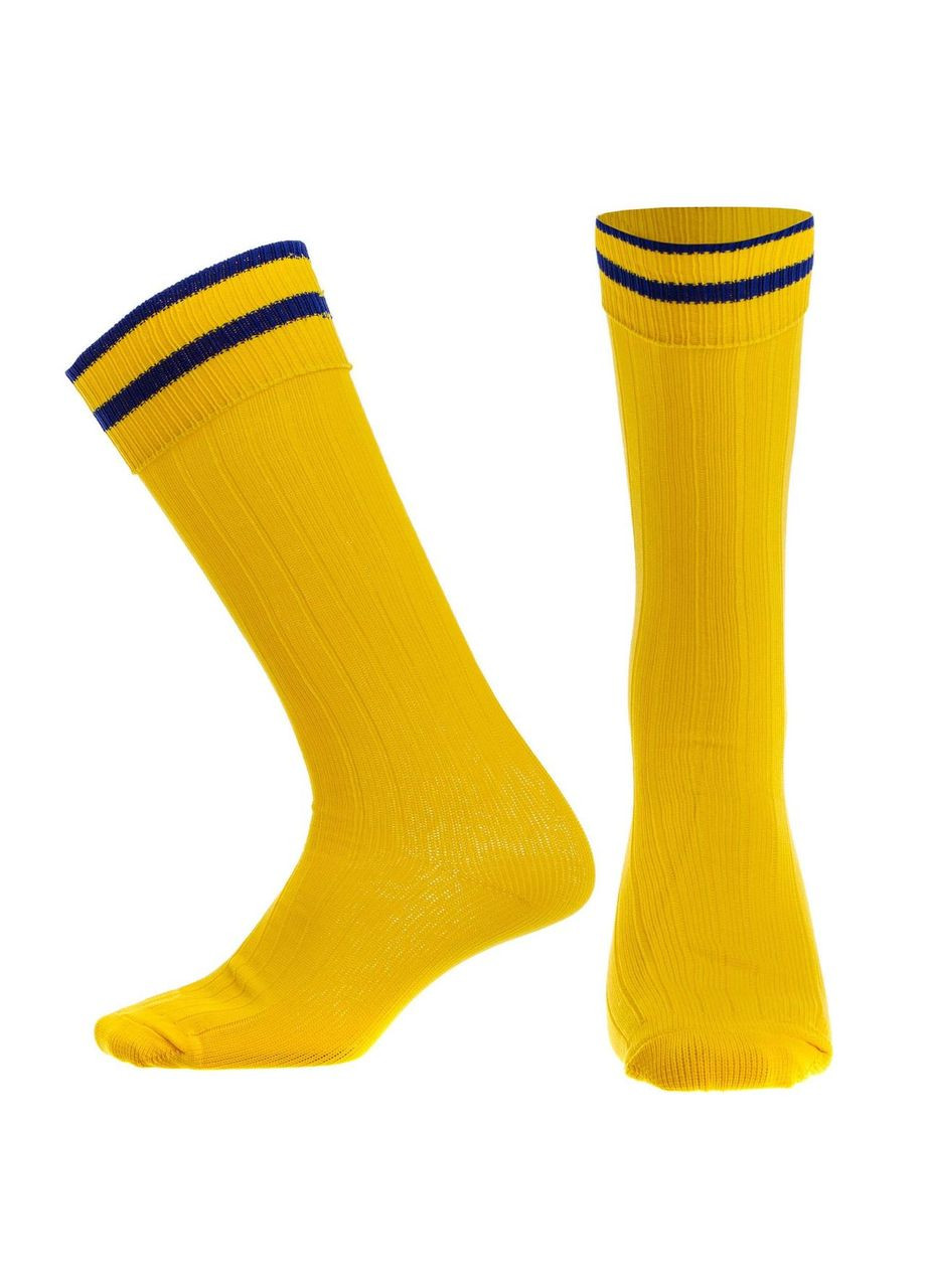 Гетри футбольні юніорські CO-5602 розмір 32-39 жовтий-синій Zelart (326787459)