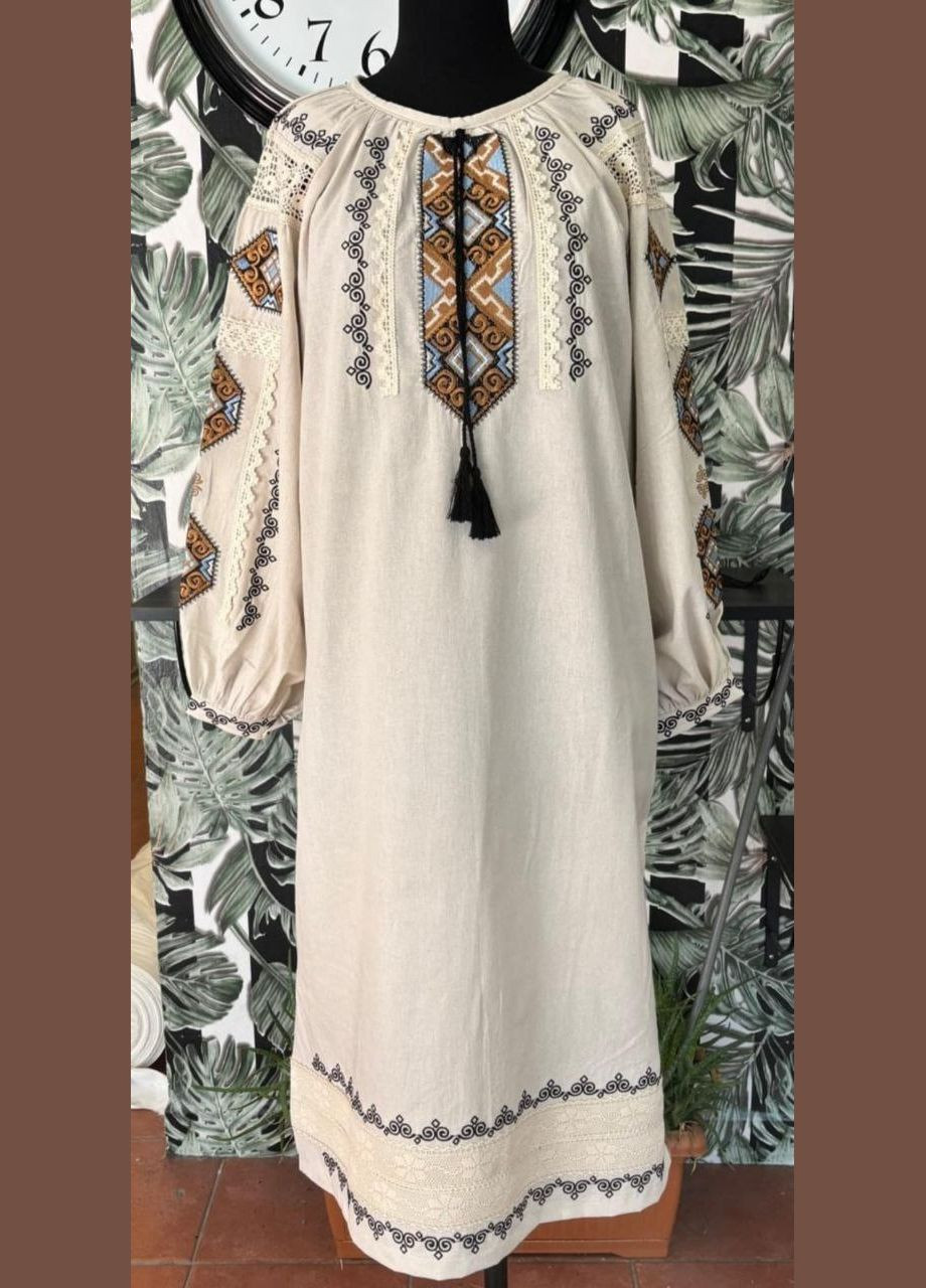 Бежева етнічна сукня "маланка" ESQ