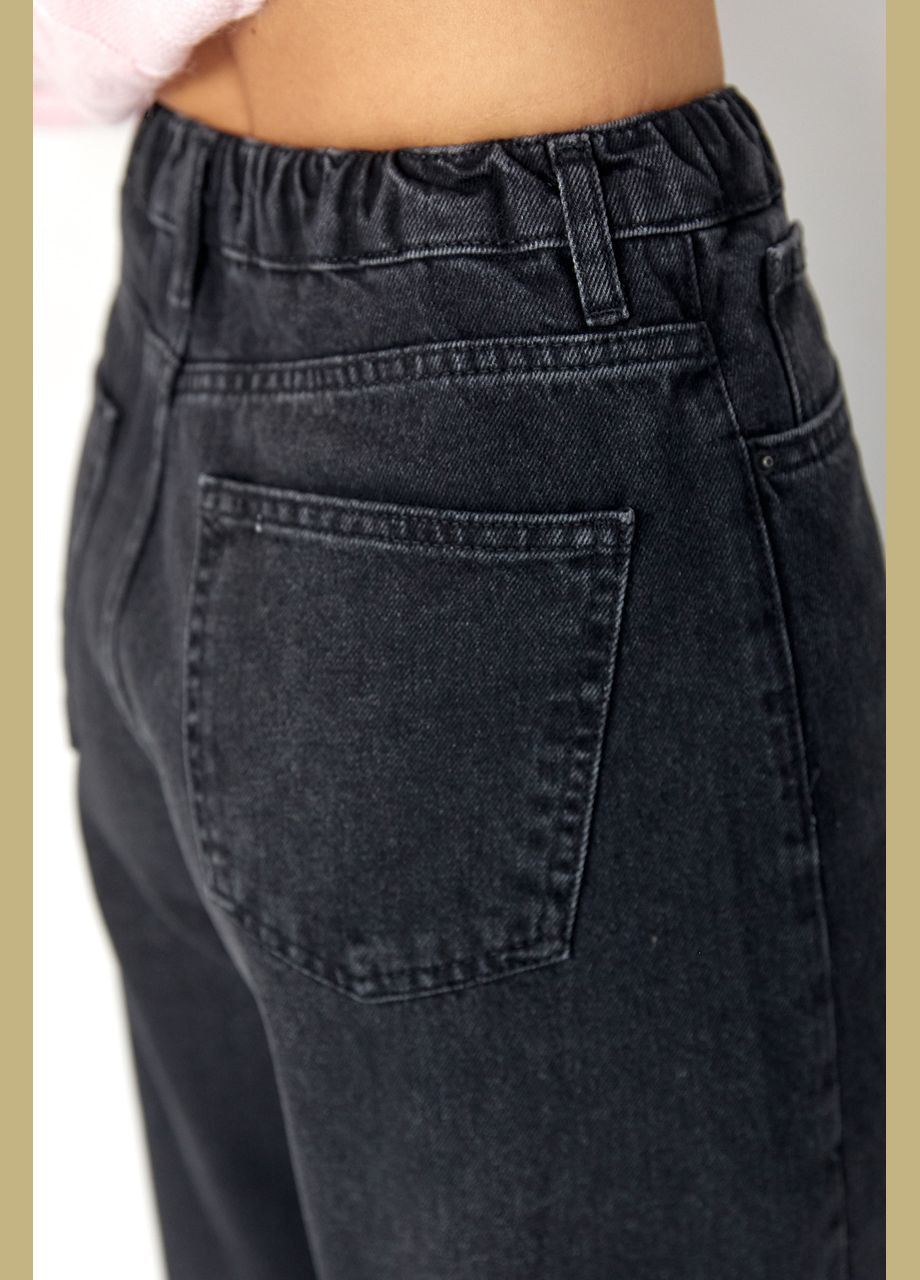 Широкие джинсы с резинкой на поясе - черный Lurex - (314901822)