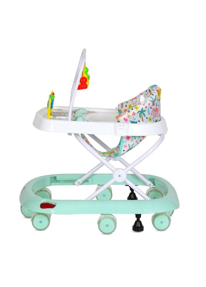 Детские ходунки Bambi с регулируемой высотой, дугой с подвесками, музыкой и светом, бирюзовые. Home (342059478)