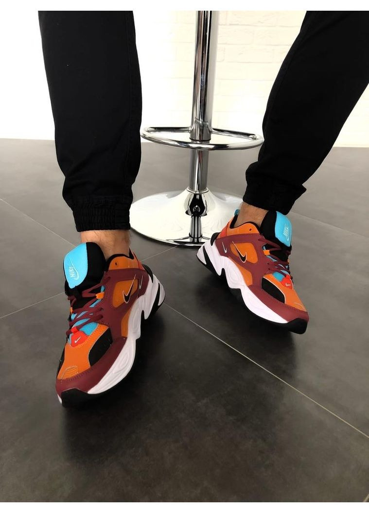 Коричневые демисезонные кроссовки мужские nike m2k tekno mahogany mink найк м2к текно No Brand