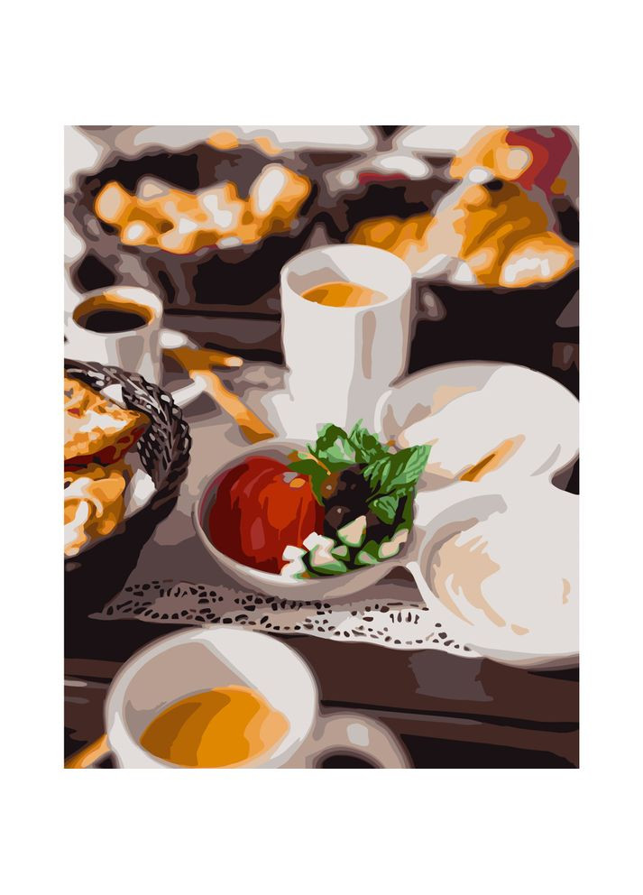 Картина по номерам Легкий завтрак см натюрморт для творчества рисования Strateg (369758633)