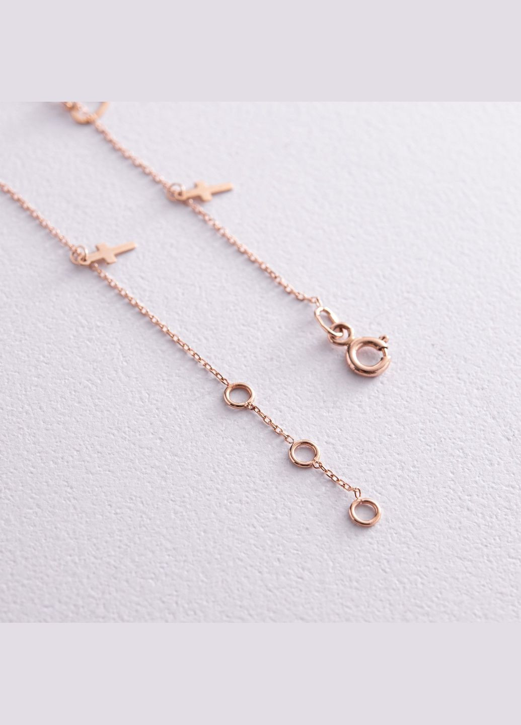 Браслет Сердечки та хрестики на ногу (червоне золото) б05125 25 25 Oniks (264644513)