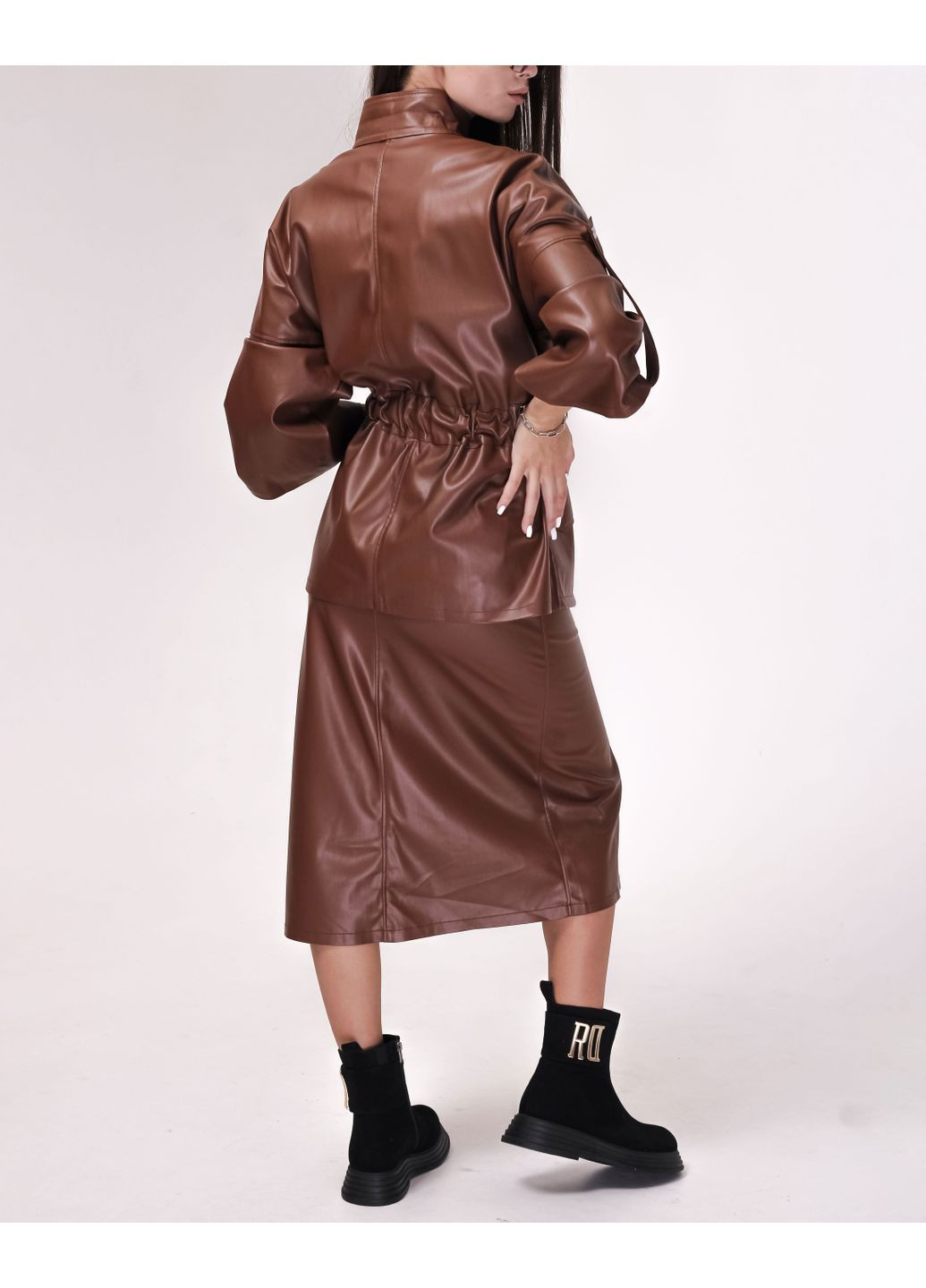 Коричнева шкіряна куртка red exp. коричнева RED EXP.