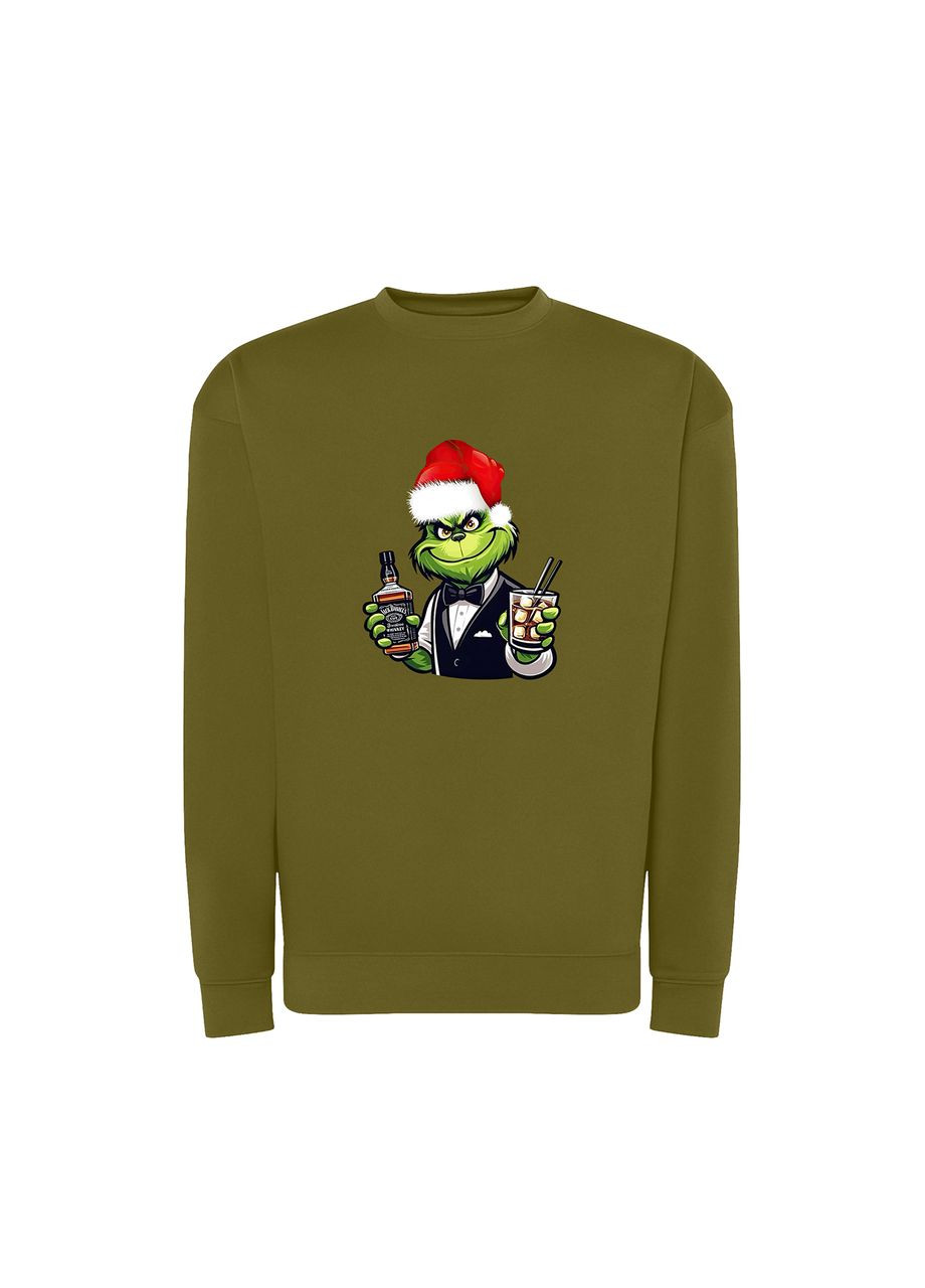 Хакі новорічний світшот з принтом "п’яний дух різдва". the grinch (10196999122) ТiШОТКА (368566499)