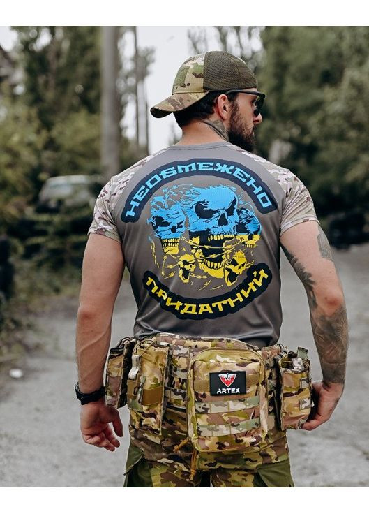 Тактична чоловіча футболка Необмежено Придатний сіра No Brand (358203760)