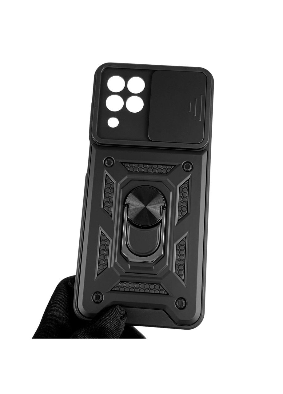 Чехол для Galaxy M33 5G (SM-M336B) бронированный с кольцом со шторкой на самсунг м33 чёрный rg1 Samsung (366023222)