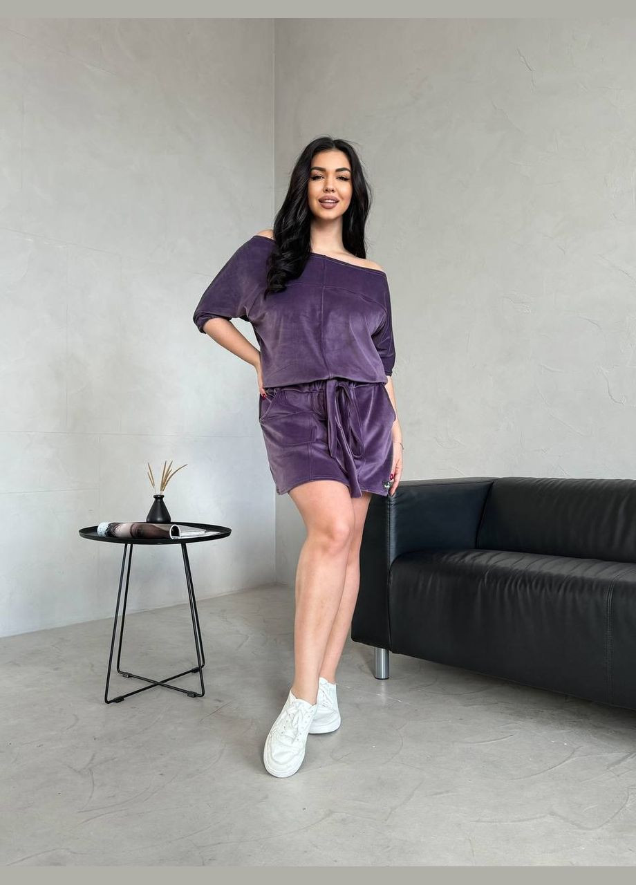 Фиолетовое спортивное, повседневный, кэжуал, вечернее женское платье на одно плечо No Brand