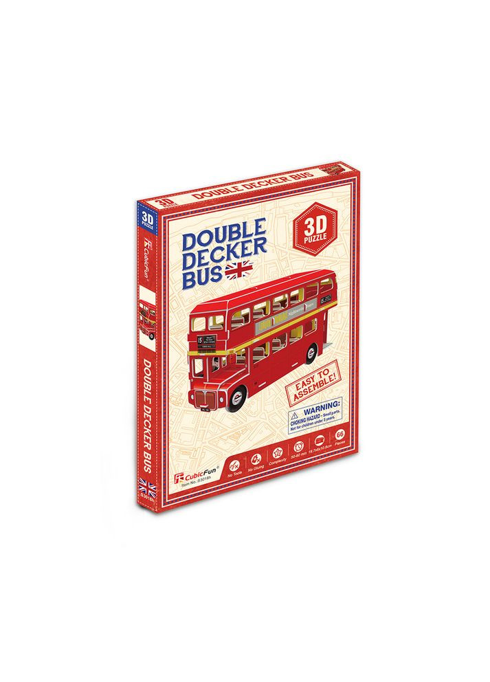 Тривимірна головоломкаконструктор S3018h Автобус Double-Decker (6944588230180) CubicFun (292707825)