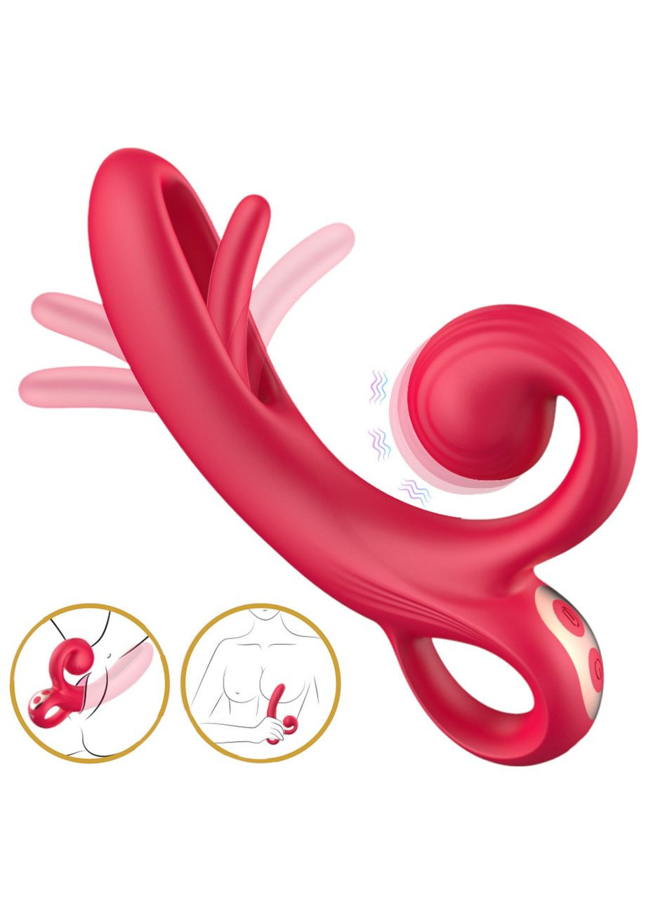 Вібратор Rabbit з язичком для куні Вібратор-кролик незвичайний для G-точки з кліторальним відростком Vibrator OEM (317748235)