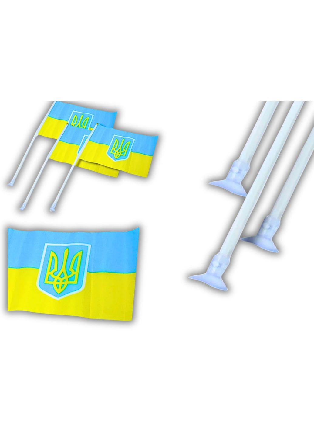 Прапорець на присосці двосторонній UKRAINE 14х21см FROM FACTORY UKL (336947711)