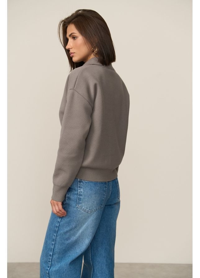 Темно-серый женский жакет 2889 черный шоколад Triko Bakh -