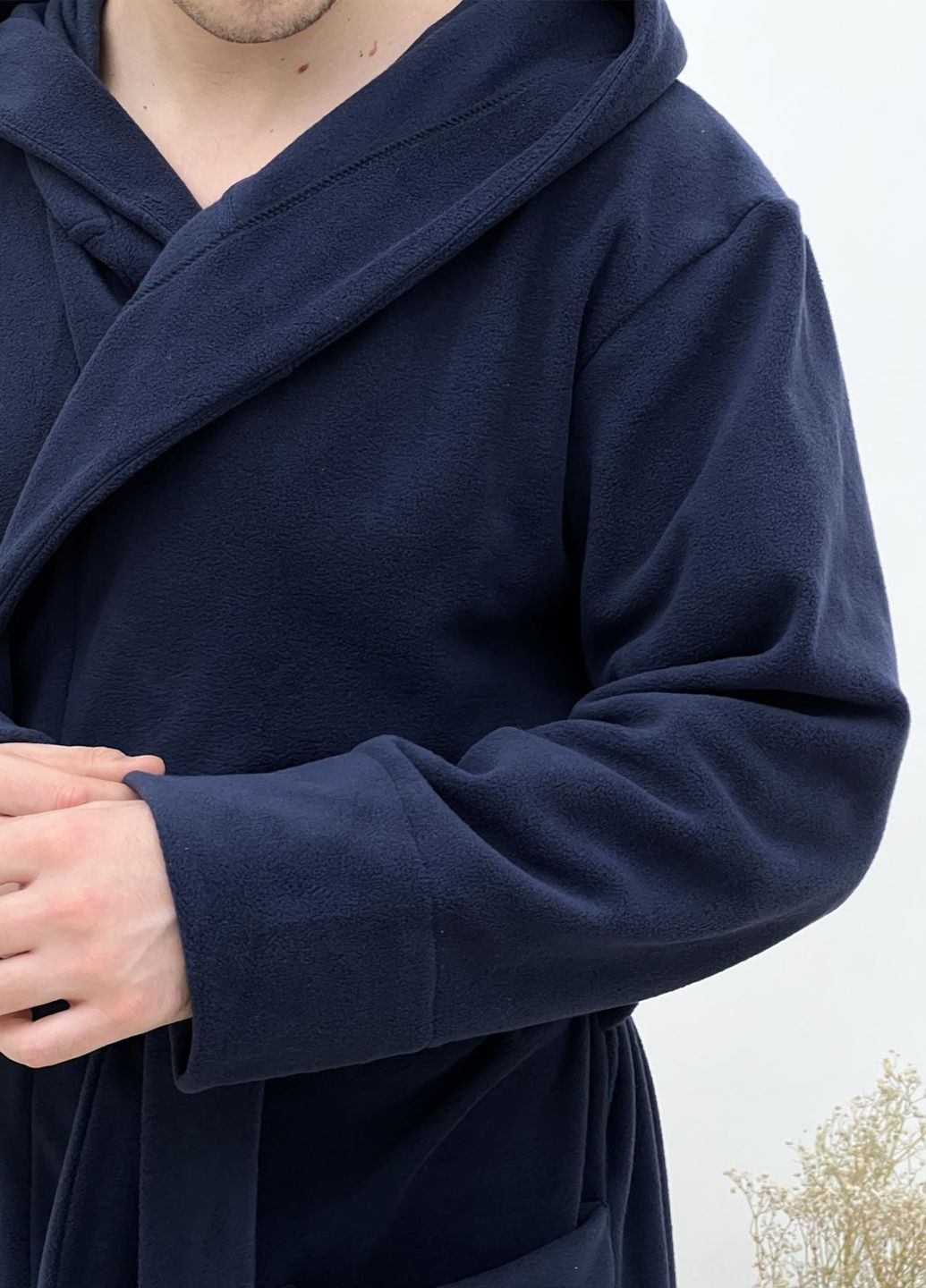 Чоловічий флісовий халат із капюшоном, розмір L Vishnya (328389351)