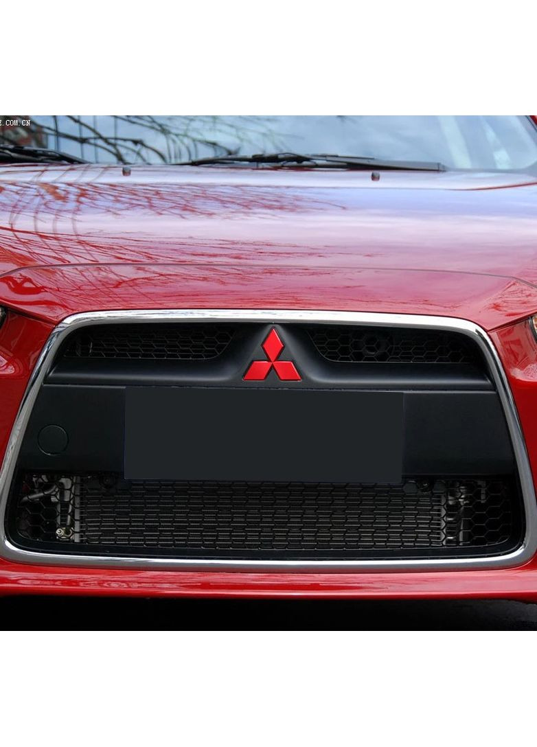 Эмблема 145х128 мм КРАСНАЯ (на скотче) Mitsubishi (369611515)