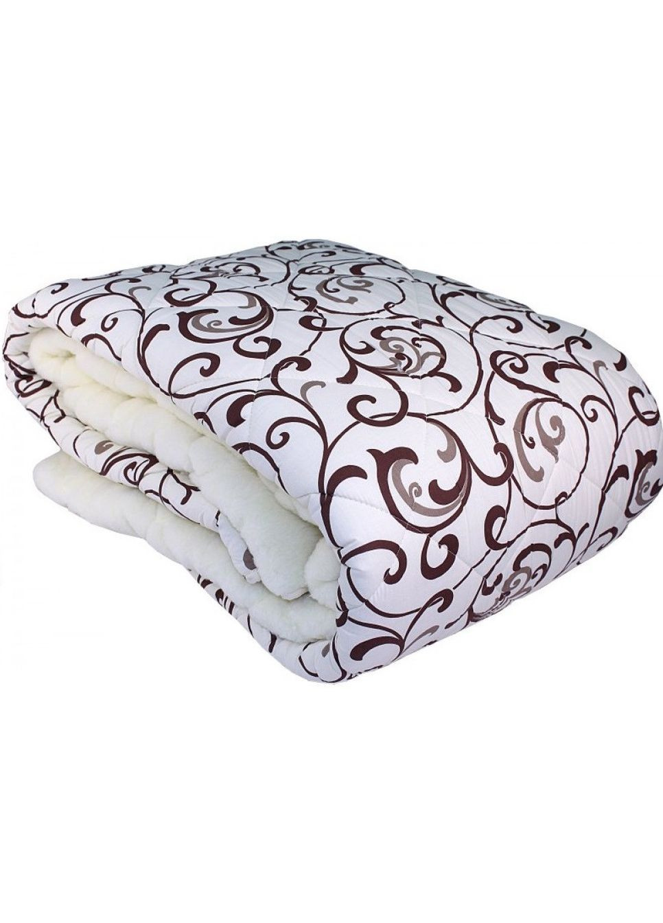 Одеяло Евро искусственная шерсть VITAL-TEXTIL в поликаттоне вензеля на белом. Vital-Textile (317753509)