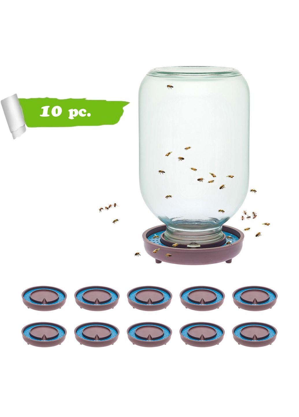 Набор поилок для пчел с сеткой (комплект из 10 штук) МЕД (301796715)