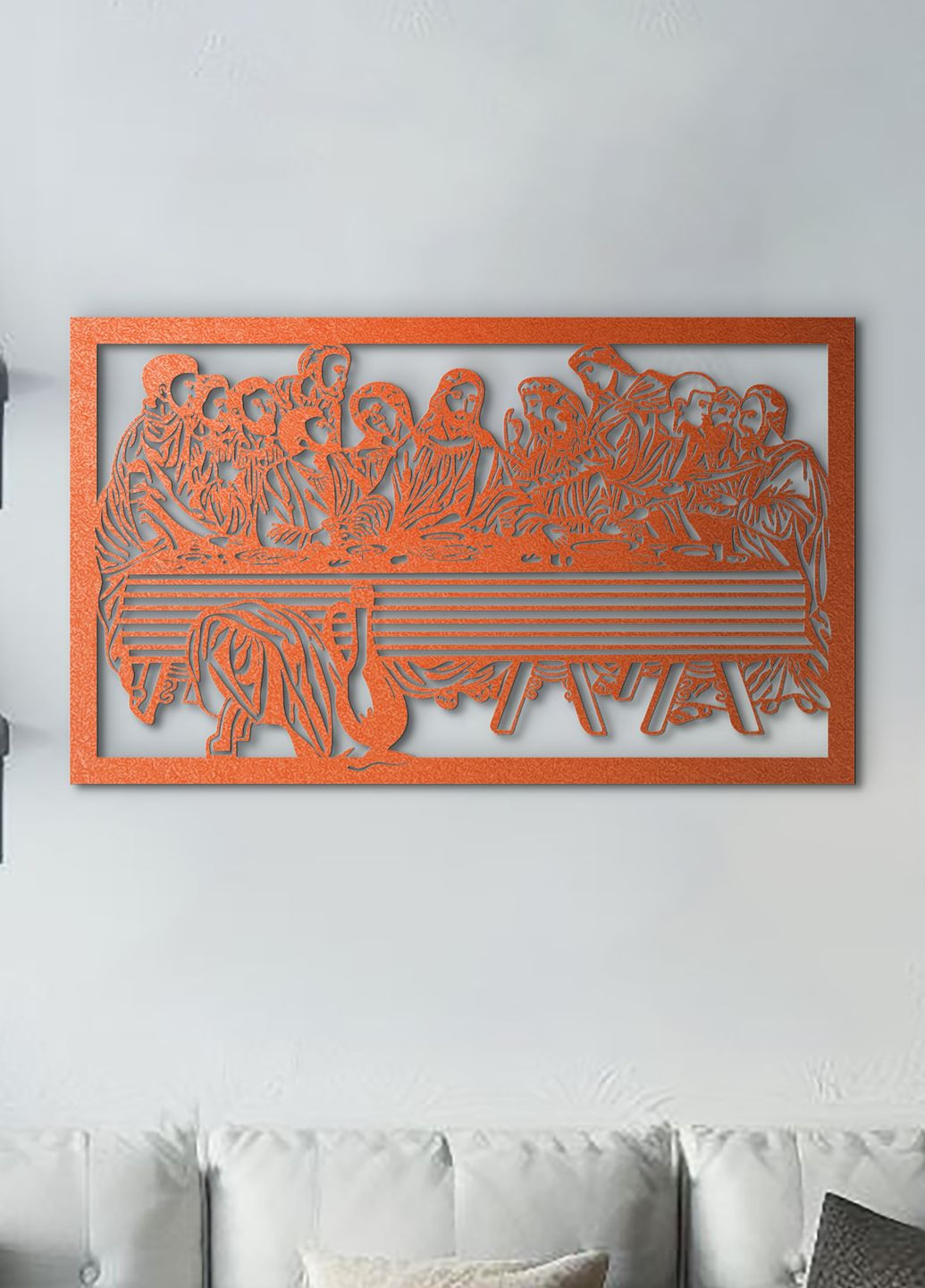 Декоративное панно из дерева, деревянная картина на стену "Тайна вечеря", минималистичный стиль 30х18 см Woodyard (292013436)