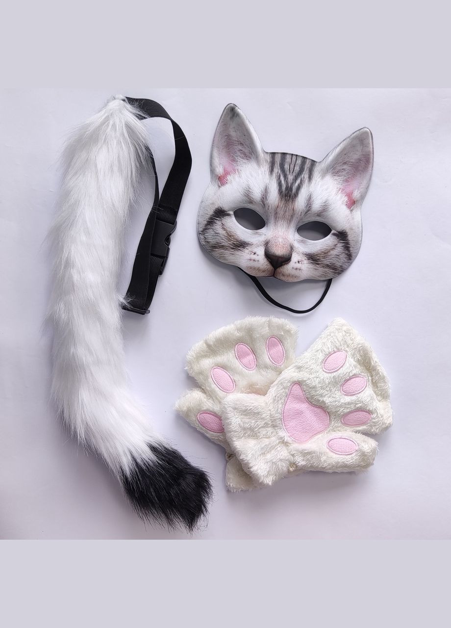 Набор для квадробики (маска, хвост, кавычки) Костюм Котика No Brand (333163324)