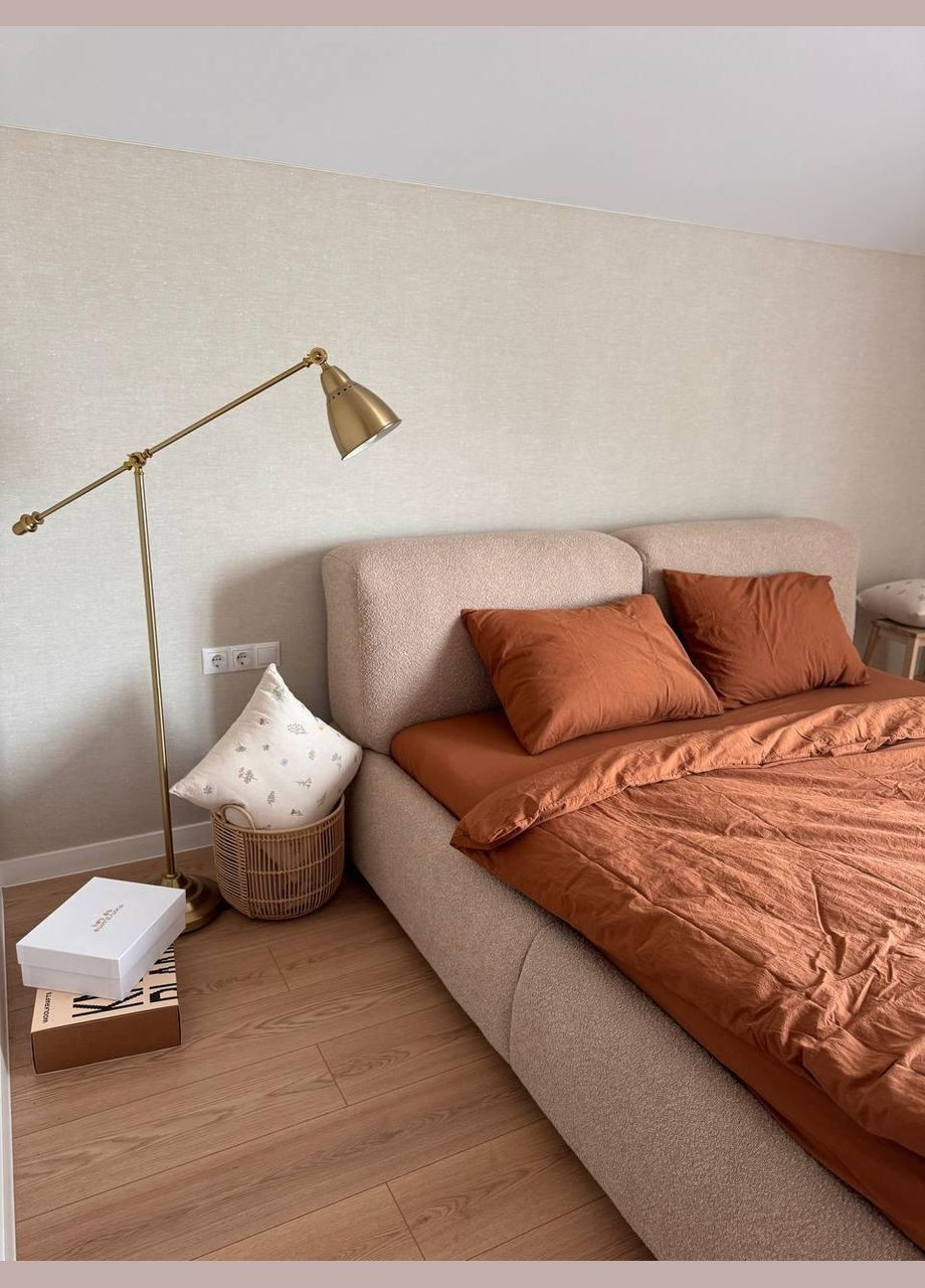 Постельный комплект Вареный хлопок Полуторный 150х210 наволочка 50х70 2шт Медный (П4К-al-sikel-var-010) No Brand (342097618)