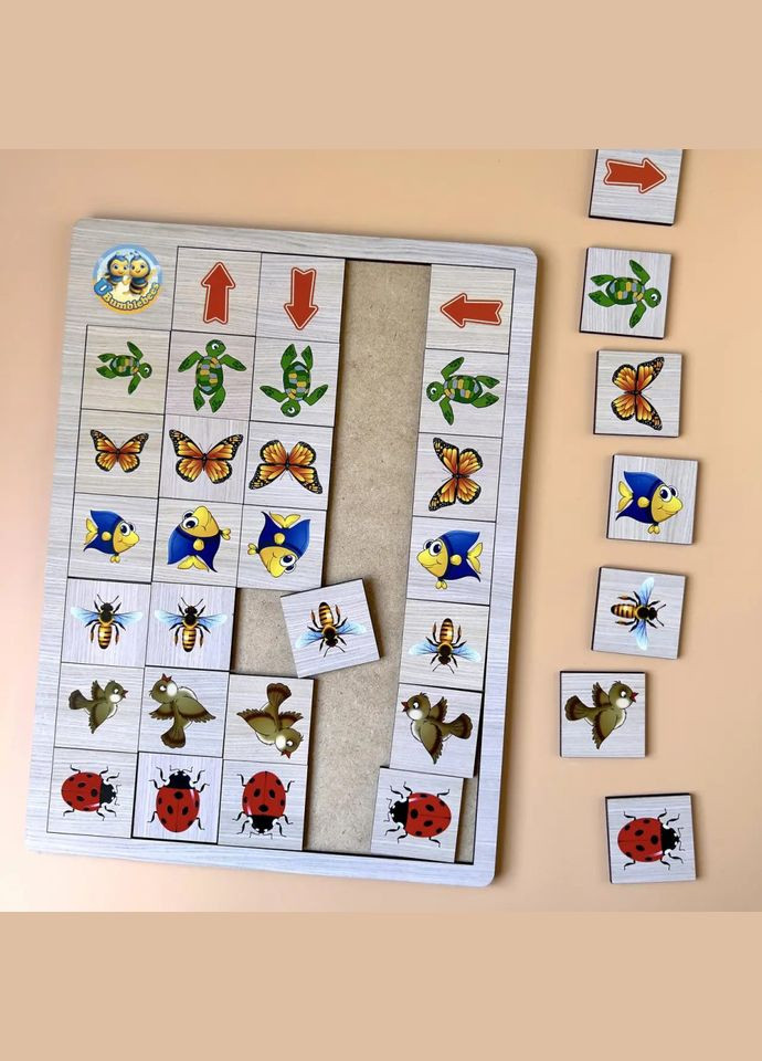 Деревянная настольная игра "Укажите направление 2" (ПСФ007) PSF007 пазл-сортер Ubumblebees (302364531)