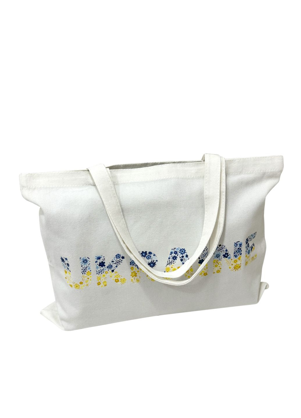 Лляний шопер декорований жовто-блакитним написом Ukraine Україна (349797432)