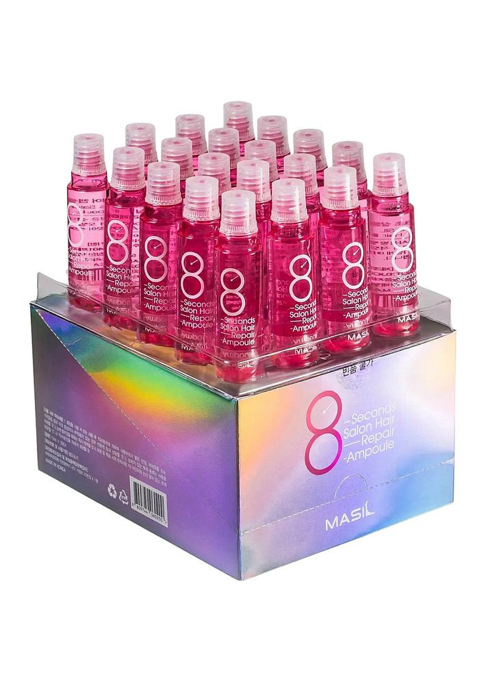 Набор протеиновых масок-филеров для поврежденных волос 8 Seconds Salon Hair Repair Ampoule 15 мл * 20 шт (8809744060200) MASIL (367269356)