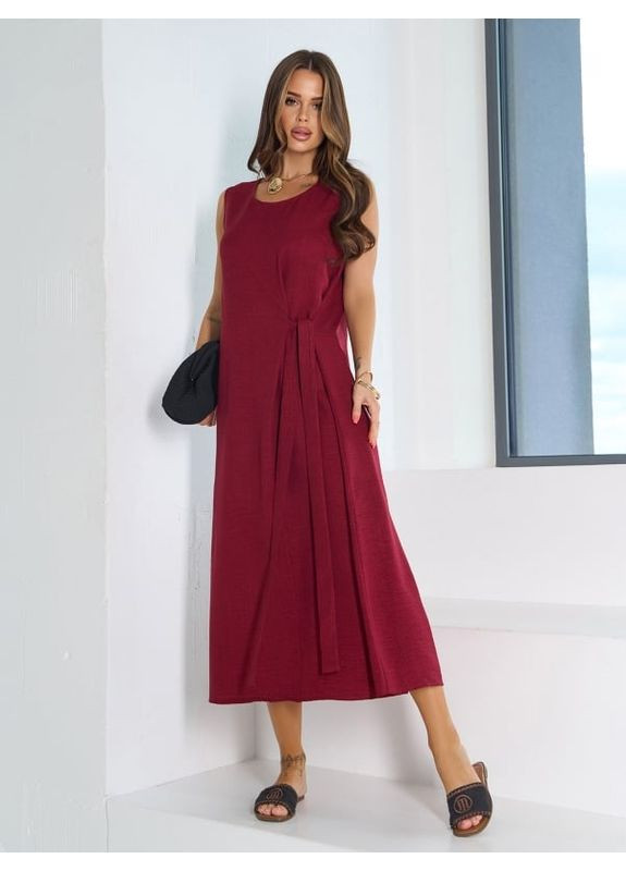 Темно-бордовое платье 15198 темно-бордовое ISSA PLUS однотонное