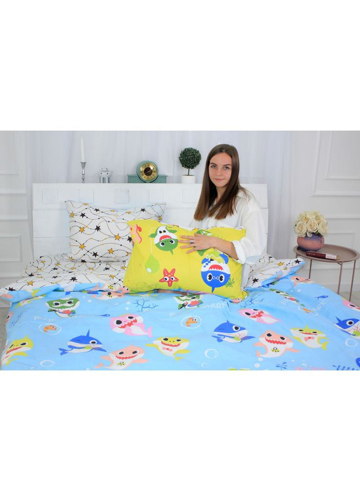 Постільна білизна Бязь 17-0522 Sharks are fun (m291770) Mirson Бязь 17-0522 Sharks are fun Двоспальний (366568065)