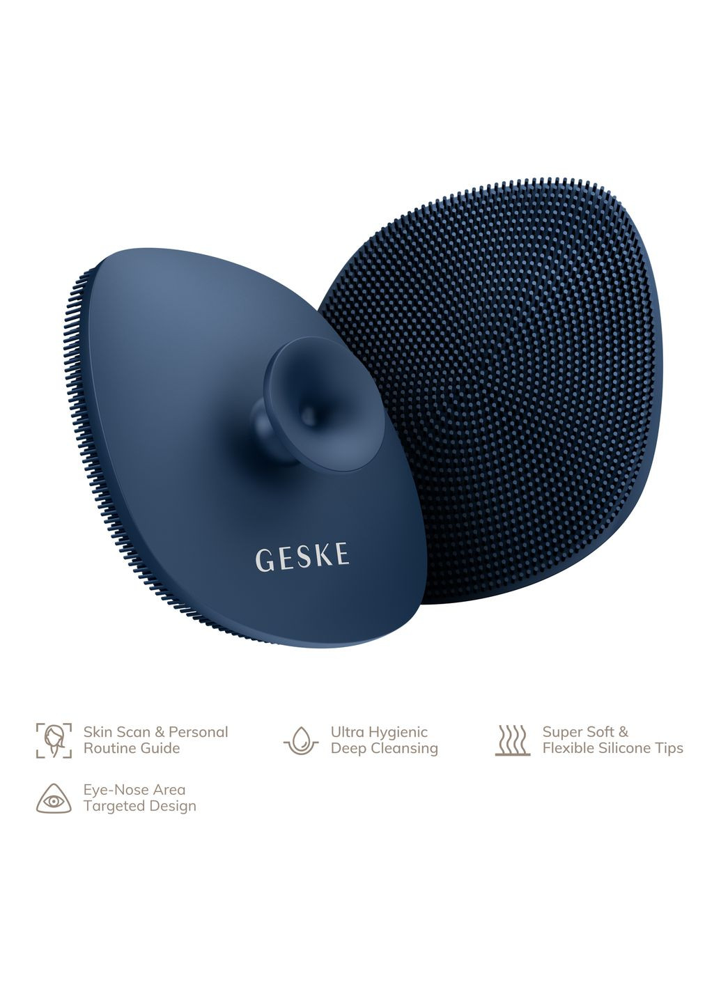 Щітка для обличчя Facial Brush 4в1 з тримачем midnight GESKE (341526257)