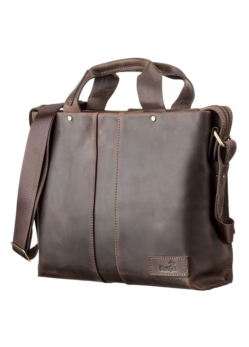 Сумка чоловіча 11115 шкіряна Коричнева Shvigel (298570531)