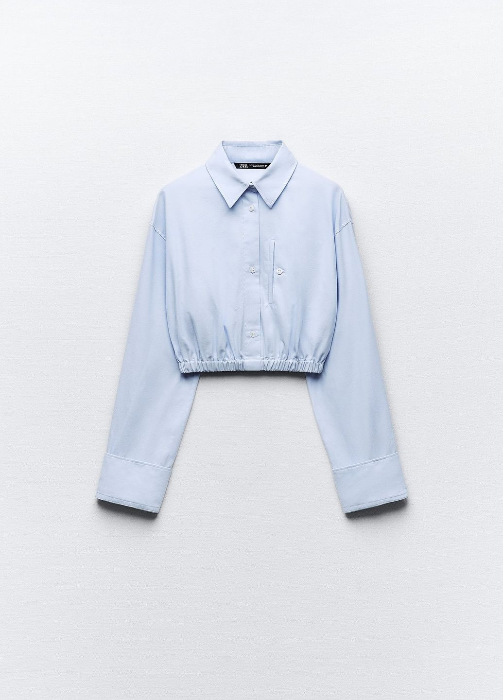 Голубой повседневный рубашка однотонная Zara
