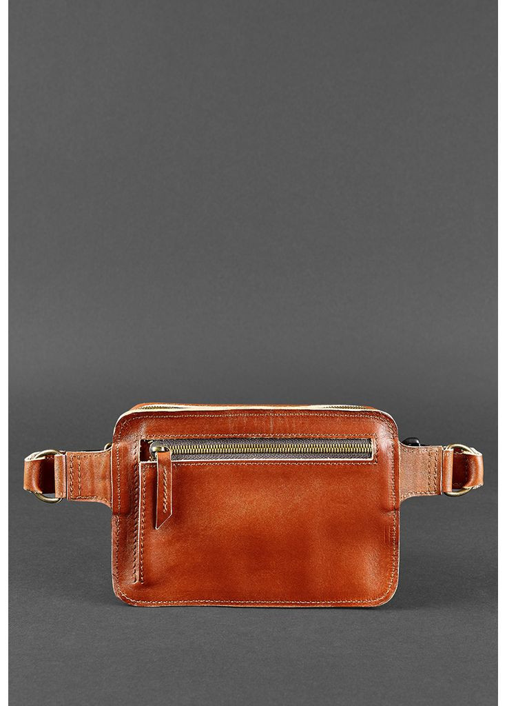 Кожаная поясная сумка Dropbag Mini светло-коричневая BlankNote (348359166)