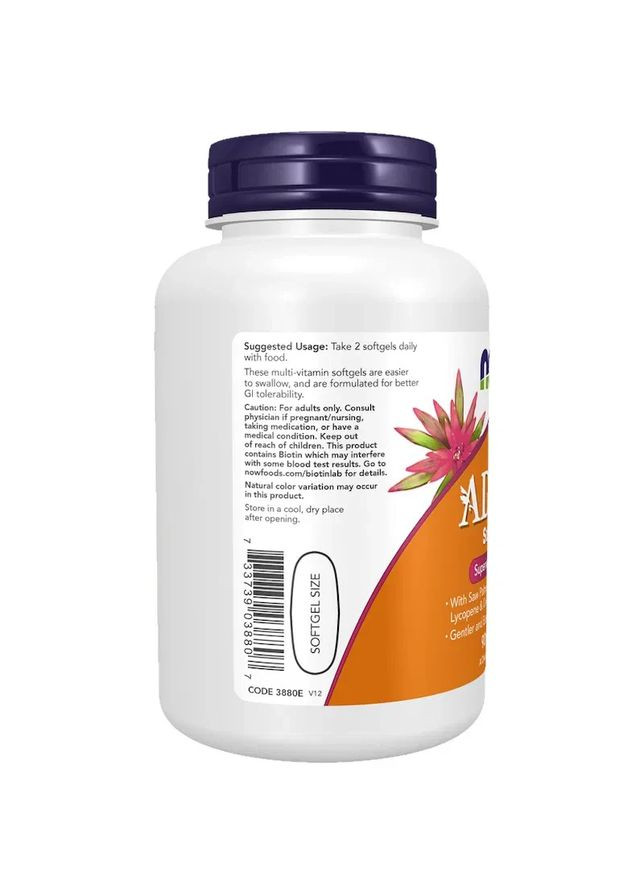 Мультивітаміни для чоловіків комплекс ADAM 90 м'яких капсул Now Foods (361114455)