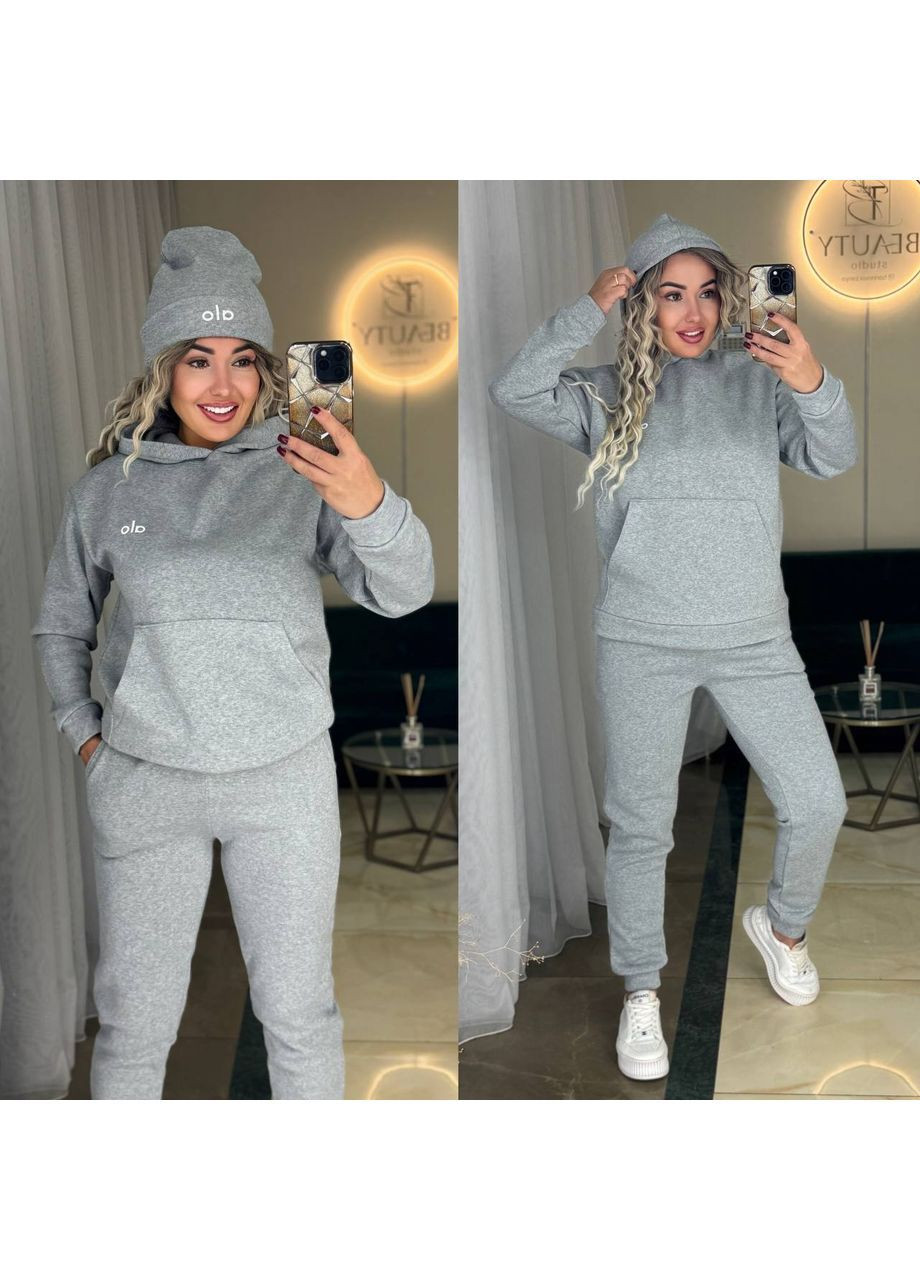 Костюм OLA трійка теплий,трьохнитка на флісі люкс,худі,штани та шапка Україна (366266774)