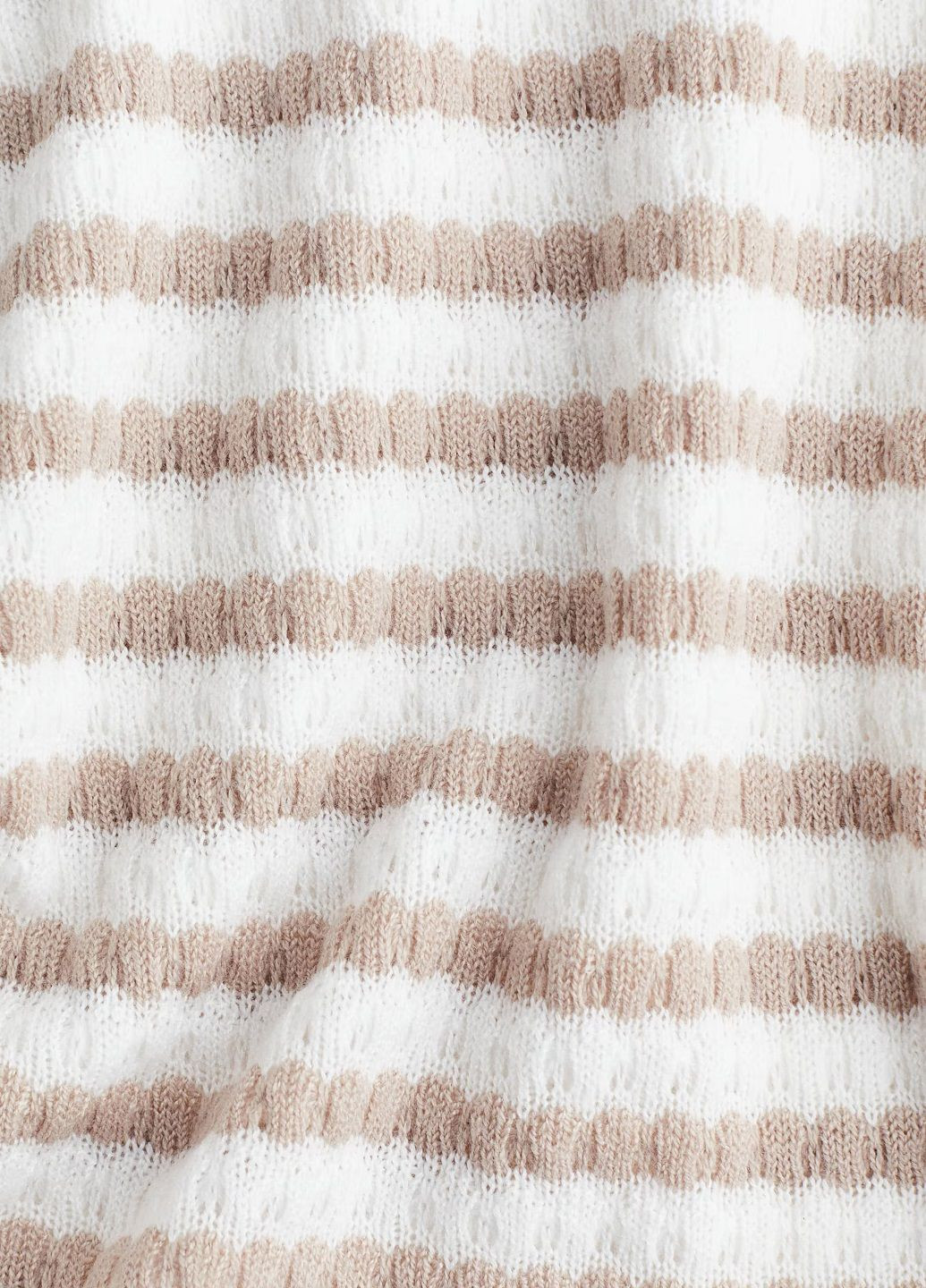 Бежевое кэжуал платье H&M в полоску