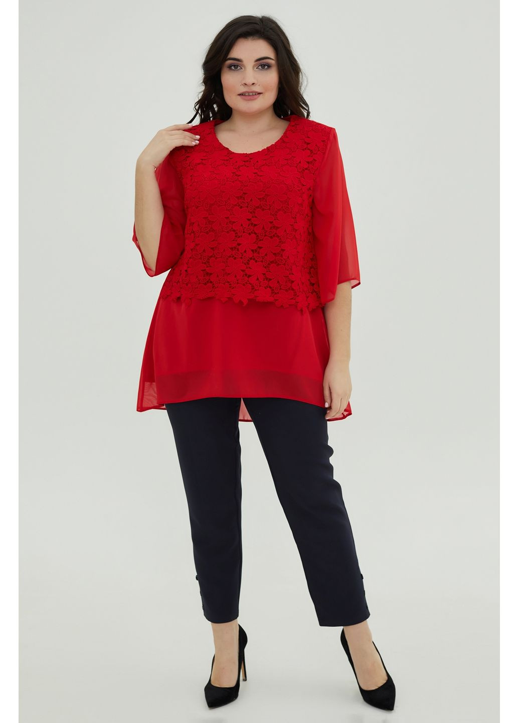 Туника трапециевидного кроя из шифона All Posa (ap101142p) A'll Posa (360919972)