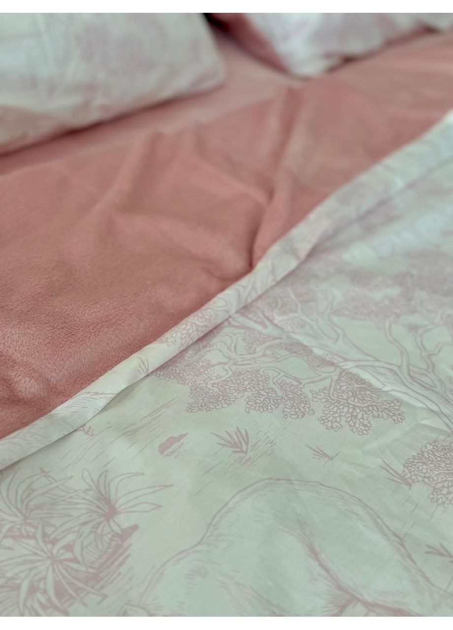 Постільна білизна з резинкою Міленна, сатин з плюшем Евро розмір, наволочки 70/70 No Brand (364220388)