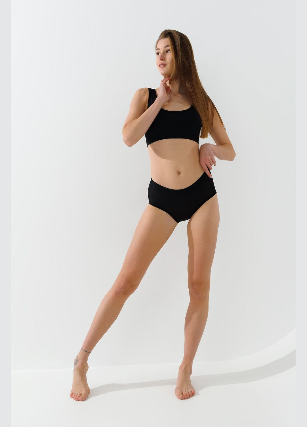 Чорний демісезонний комплект жіночий топ+труси bsk8836wn shop (2000990926562) Beisdanna