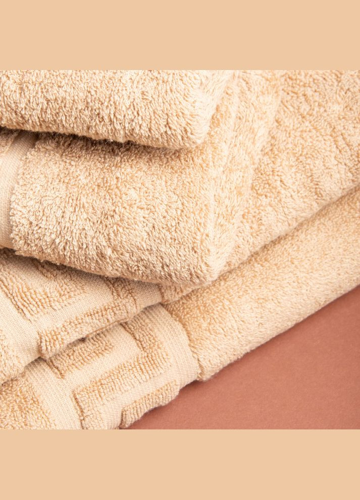 Рушник махровий банний Версаче бавовна 70х140 см 500 г/м2 беж IDEIA бежевий