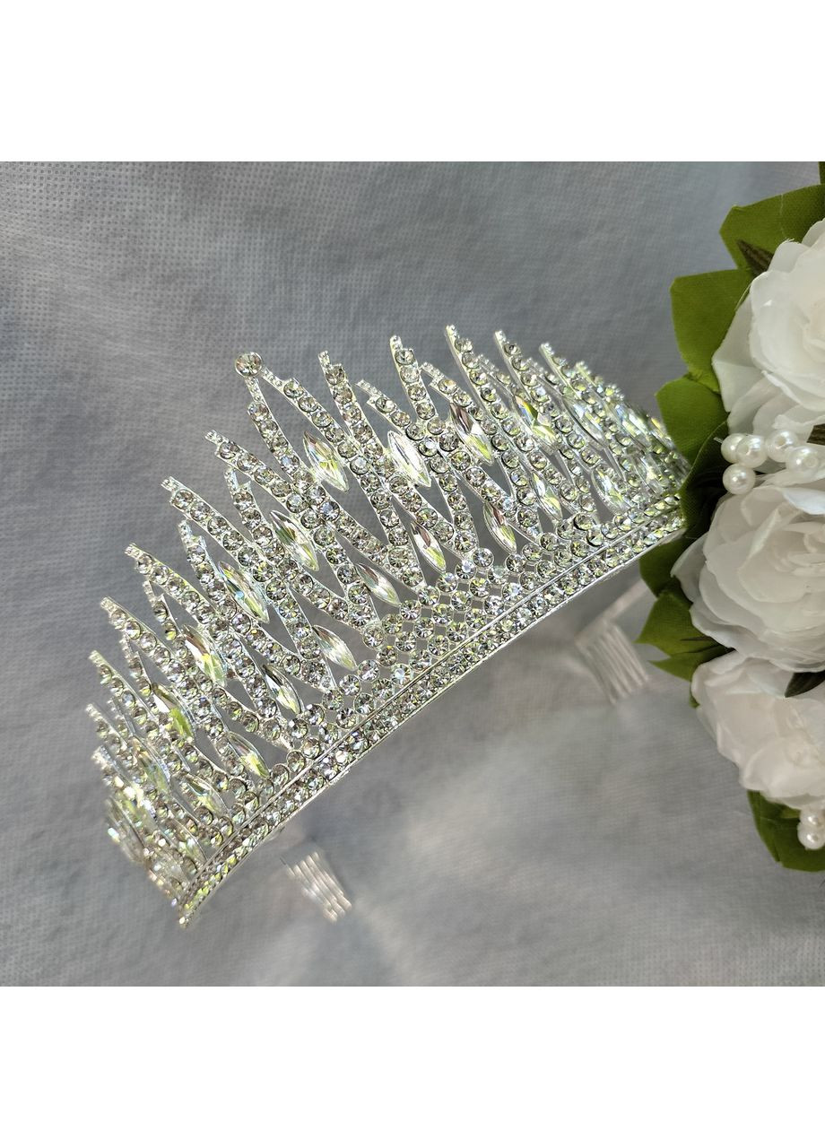 Діадема з камінням SWAROVSKI та кришталіками,, 8 см висота No Brand (369162383)