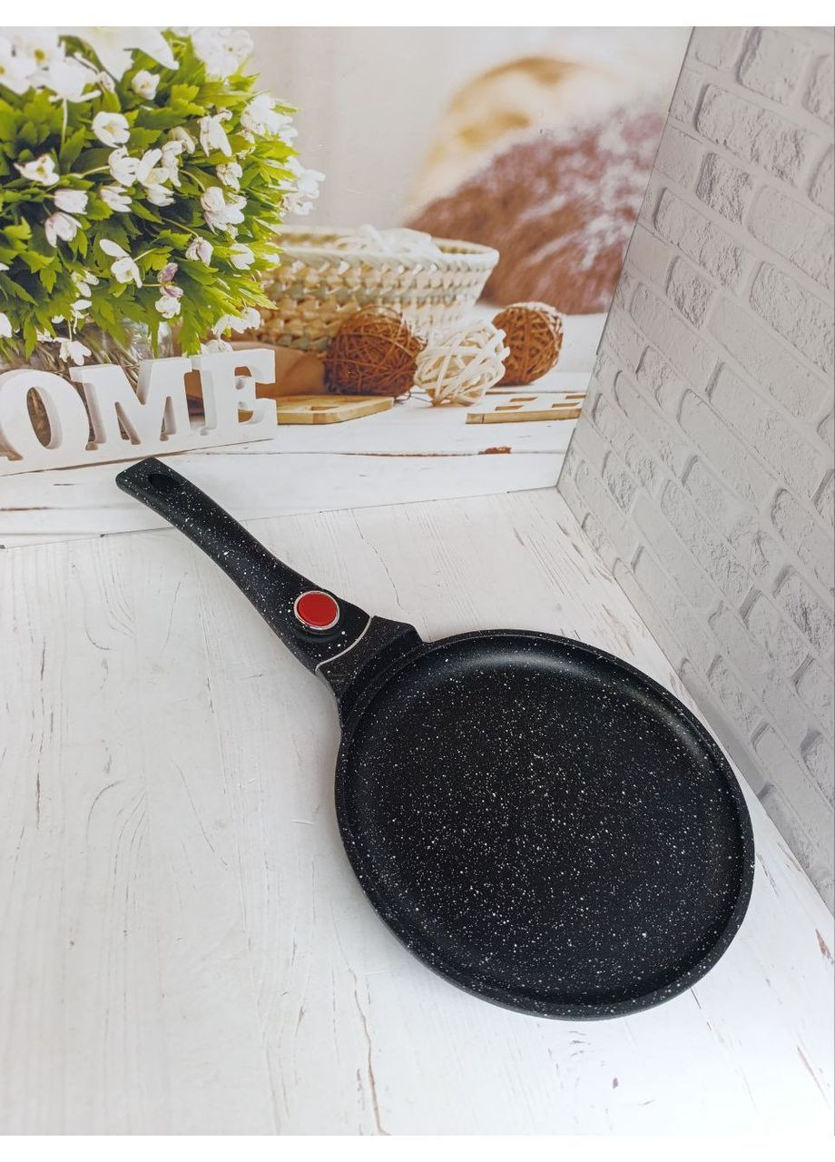 Сковорода для блинов EB-3382 со съемной ручкой с мраморным антипригарным покрытием 22 см Черный Edenberg (365730882)