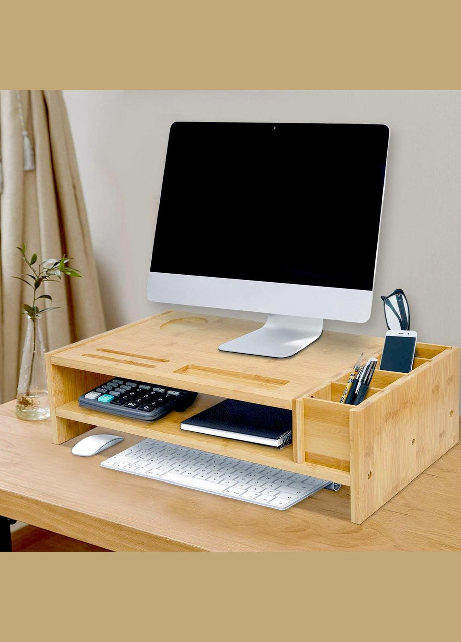 Підставка для монітора з дерева Амран ваніль (ПДМ-000802) No Brand (328414974)